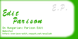 edit parison business card